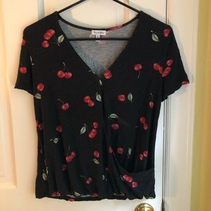 Cherries Wrap Top